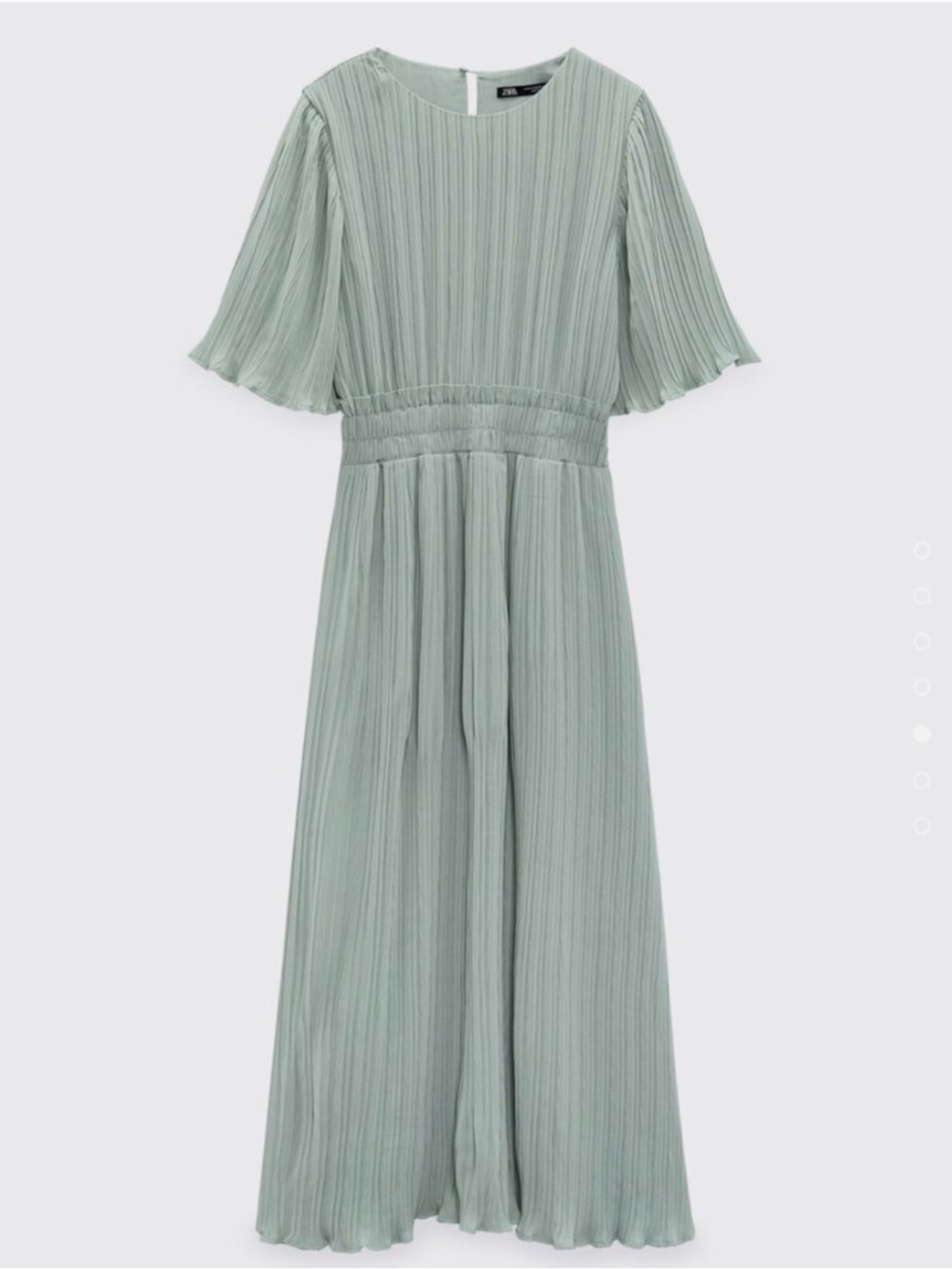 Zara Pleated Sage Green Maxi Dress